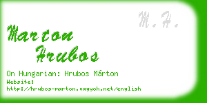 marton hrubos business card