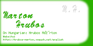 marton hrubos business card
